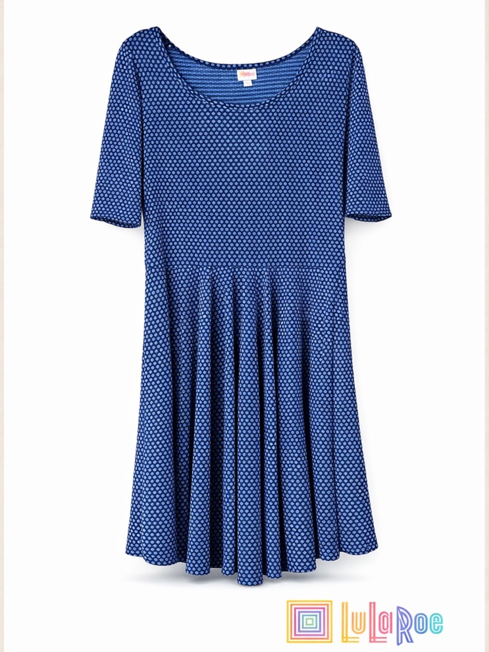 LuLaRoe Blue Dot Nicole Midi Dress